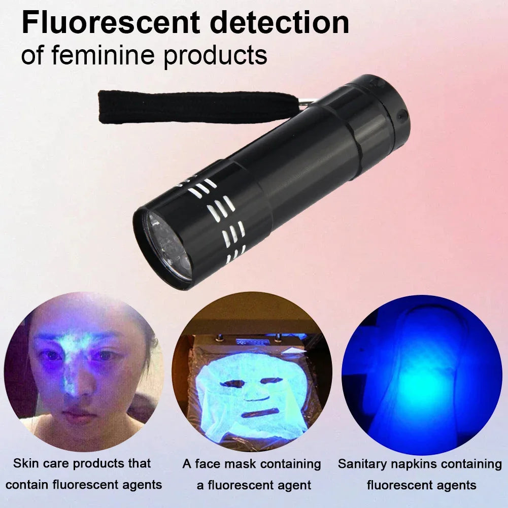 Mini-UV-Taschenlampe – 395 nm LED-Ultraviolett-Taschenlampe mit Zoomfunktion zur Inspektion und Fleckenerkennung