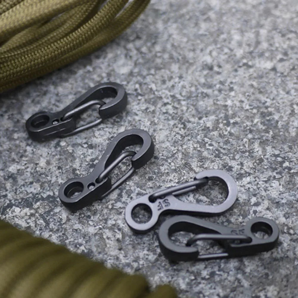 Mini-Karabiner mit Karabinerhaken aus Edelstahl – D-förmiger Aluminium-Karabiner für Schlüssel, Paracord und Outdoor-Survival