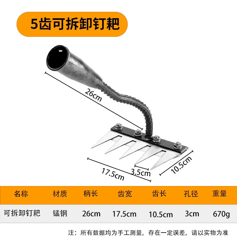 5/6/7/8 Tanden Carbon Staal Tuin Hand Hark – Tuin Weeding Tool voor Aardewerken, Dethatching en Luchtigheid van de Bodem