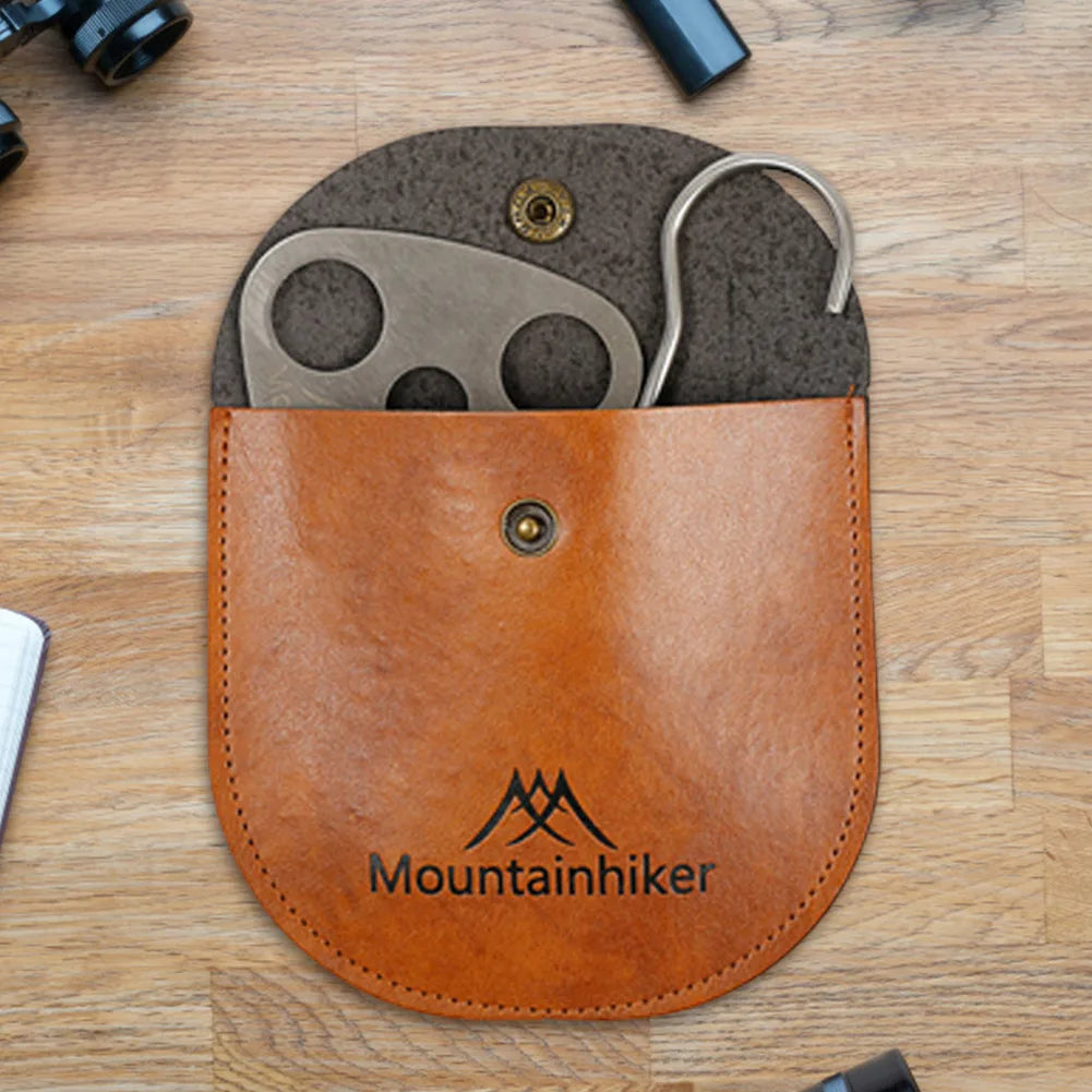 Camping Kettinghanger met Lederen Opbergzak - Driepoot Montageset voor Potten & Pannen - Verstelbare Kookketting voor Wandelen & Bushcraft