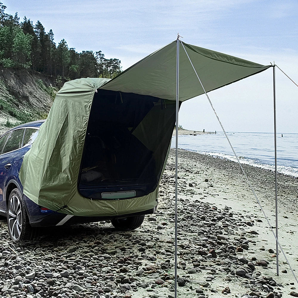 Camping Achtertent voor Auto - Waterdichte Luifel met Zonwering en Ventilatie