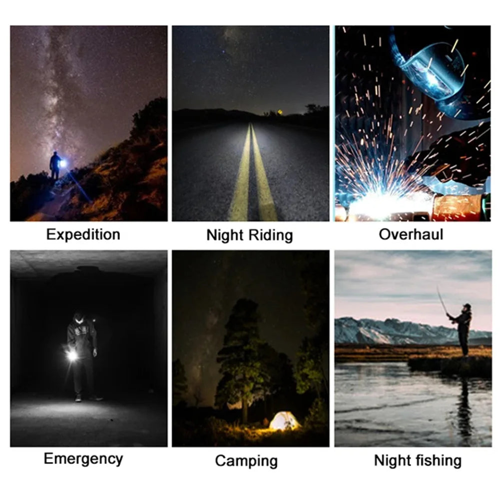 Krachtige Draagbare Zaklamp | USB & Zonne-oplaadbaar | Camping & Outdoor