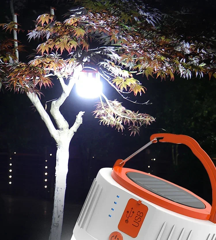 Energiezuinige LED Solar Oplaadbare Lamp – USB Campinglamp met 42 LED’s & Noodverlichting