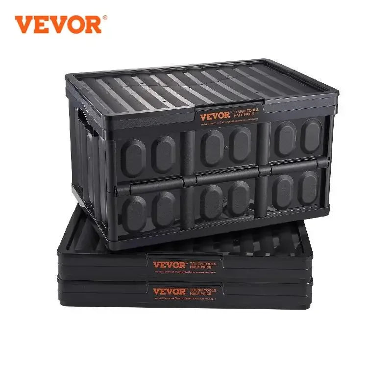45L/65L Opvouwbare Opslagboxen - Stapelbare Kratten met Deksel en Handvatten voor Kleding, Snacks, Speelgoed en Boodschappen