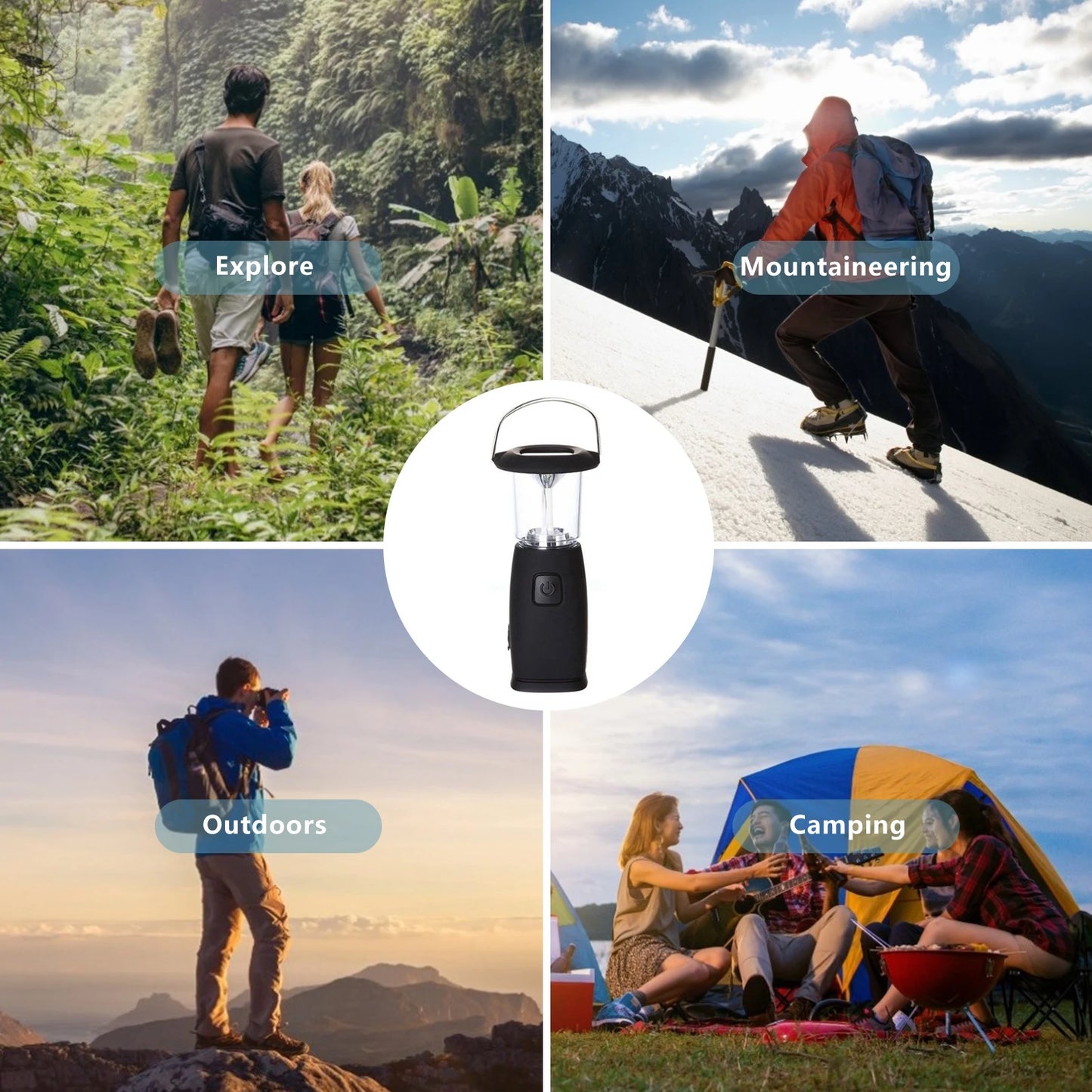 6-LED Solar & Hand Crank Dynamo Camping Lantaarn | Oplaadbare LED Zaklamp