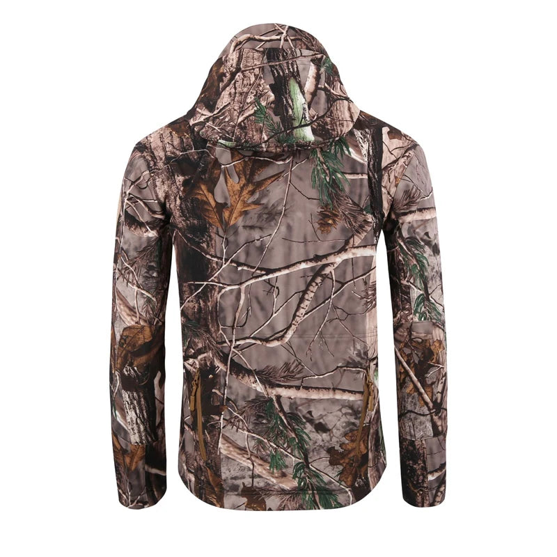 Wind- und wasserdichte taktische Jacke – Tarn-Jagdjacke mit verdicktem Plüschstoff, für Herbst und Winter