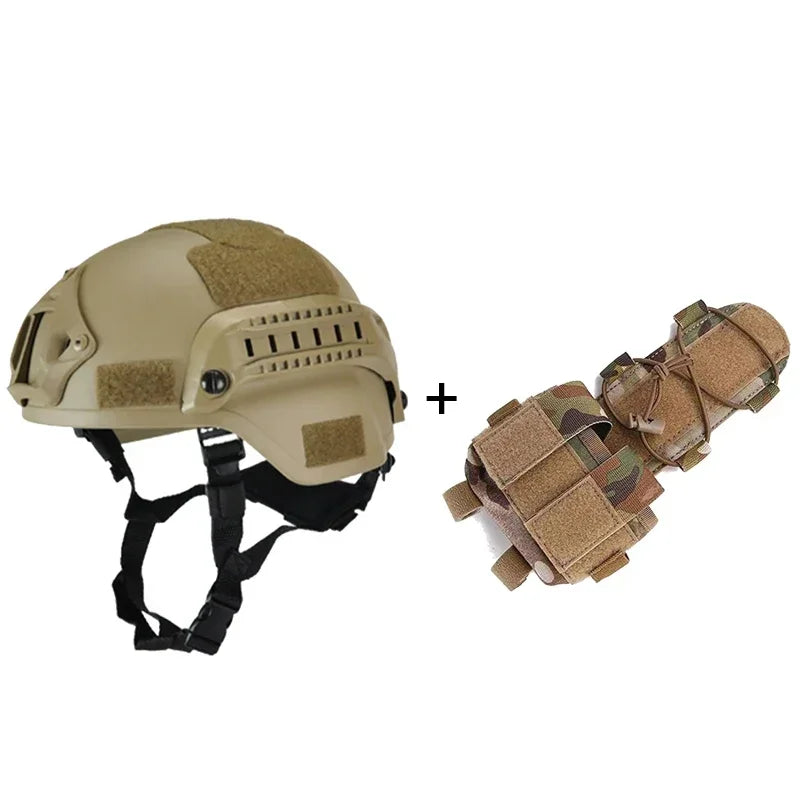 MICH2000 Airsoft MH Tactical Helm – Militärhelm mit Batterietasche für Airsoft, Jagd und Sicherheit
