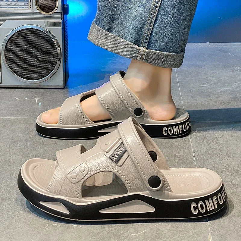 Heren Slippers Zomer 2025 – Lichtgewicht EVA Sandalen met Dikke Zool, Anti-slip, Open Teen, Outdoor
