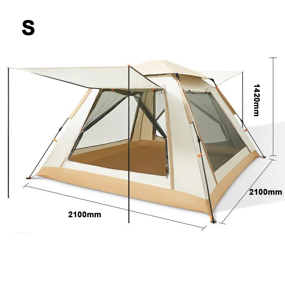 Automatische Camping Tent – Snel Opzetbare Waterdichte Tent voor 3-4 Personen (Outdoor, Hiking, Vissen, Kamperen)