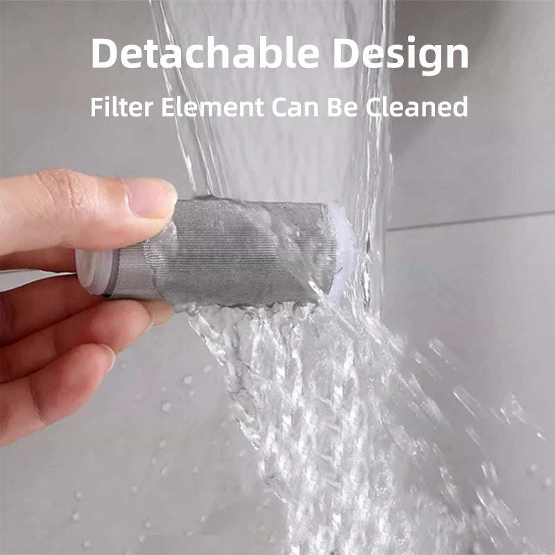 Edelstahl-Wasserfilter fürs Badezimmer – Wiederverwendbarer Messing-Vorfilter mit reinigbarem Filterelement