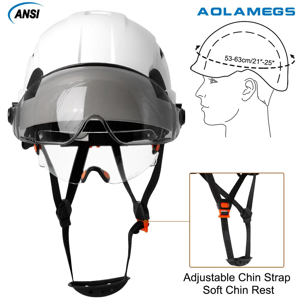 Construction Safety Helmet with Bluetooth 5.0 – Noise Cancelling Earmuffs, Visor & Reflective Stickers, CE Certified