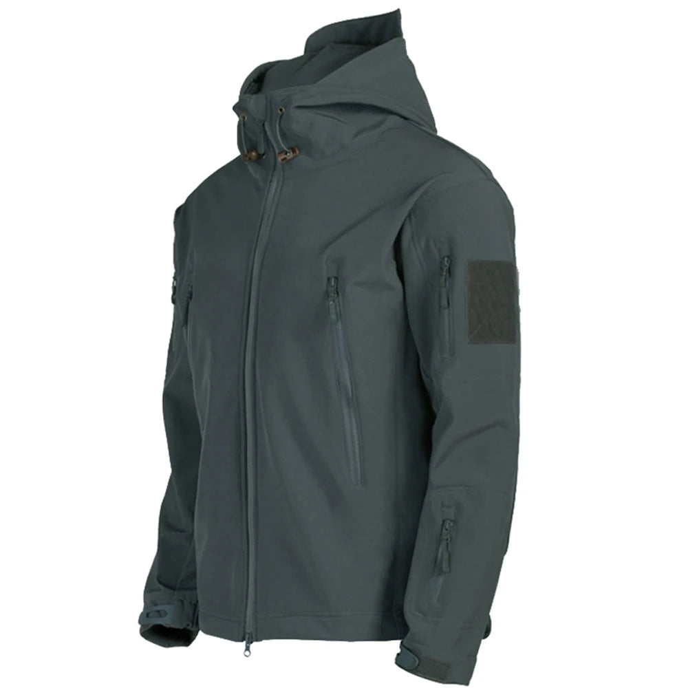 Militaire Softshell Jas Heren – Winddichte en Waterdichte Tactical Jas met Capuchon en Zakken voor Vier Seizoenen