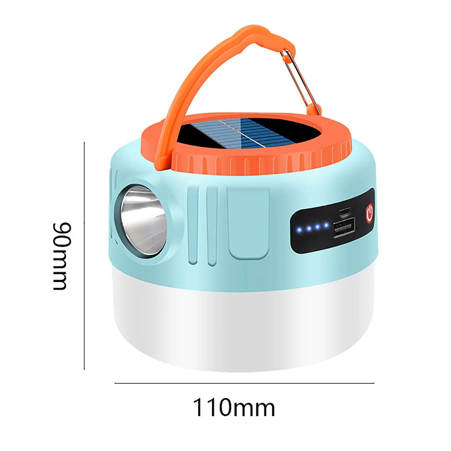 Solar Camping Lantaarn | Oplaadbare LED Tentlamp | 6 Lichtstanden | USB & Zonne-energie