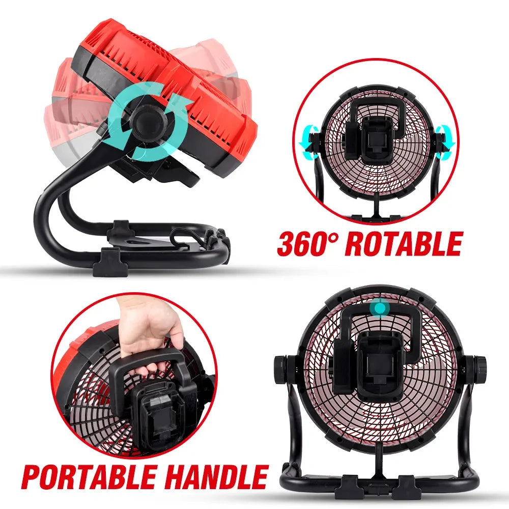 500W Draagbare Elektrische Camping Ventilator | Krachtige Draadloze Koelventilator