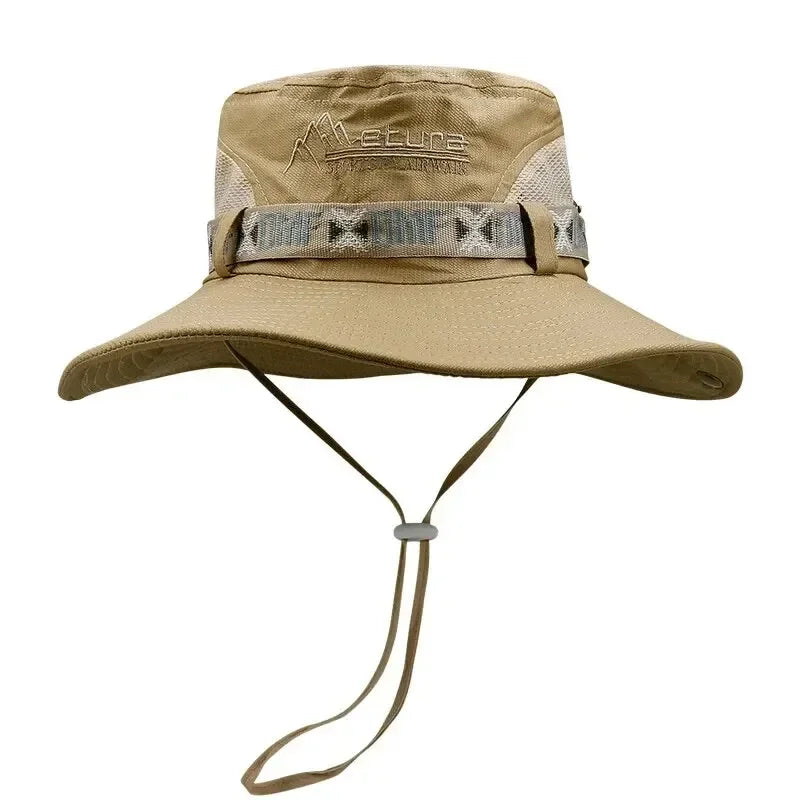 Zomer Bucket Hat voor Heren – UV-beschermende Outdoor Hoed met Brede Rand voor Hiking, Vissen & Strand