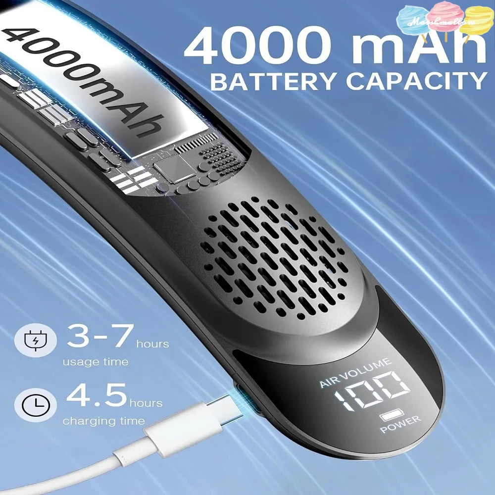 Draagbare Mini Nekventilator | 4000mAh Oplaadbare Bladloze Airconditioner | Stil & Draagbaar voor Zomer