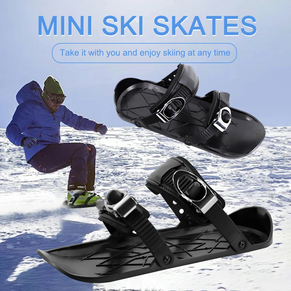 Winter-Mini-Ski-Skates – verstellbare kurze Snow-Skates für Anfänger und Fortgeschrittene – kompakt und tragbar