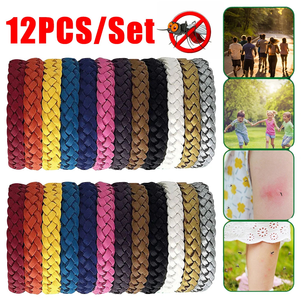 12 Stuks Mosquito Repellent Polsbanden, Herbruikbare Anti-Muggen Armbanden voor Volwassenen en Kinderen