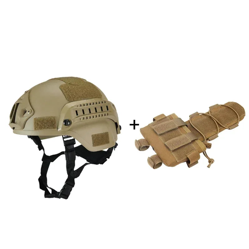 MICH2000 Airsoft MH Tactical Helm – Militärhelm mit Batterietasche für Airsoft, Jagd und Sicherheit