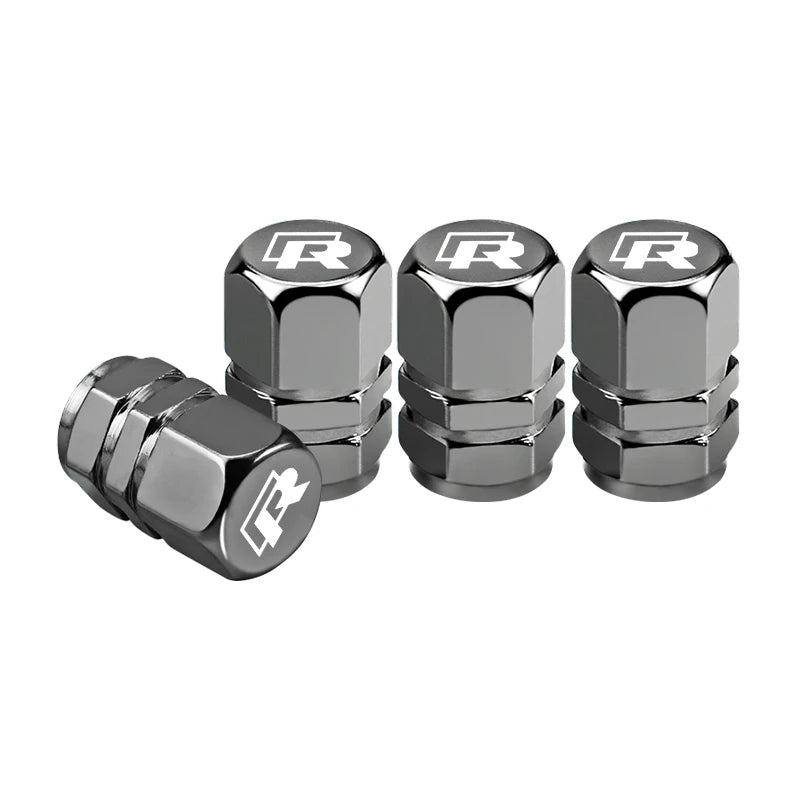 4 stuks aluminium ventieldoppen – Stofdichte autoband covers – Geschikt voor VW GTI, Polo, Golf, Passat, Tiguan, Arteon, Touareg, Taigo, Caddy, Jetta