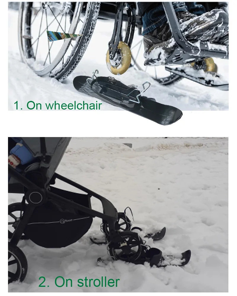 Ski Plate Wheelblades – Universelle Schlittenski für Kinderwagen, Rollstühle und Laufräder