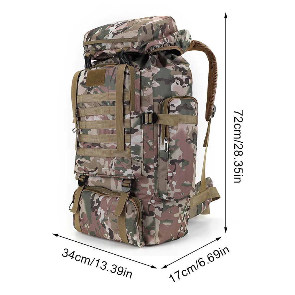 80L Tactische Rugzak - Grote Capaciteit Waterdichte Bergbeklimming Rugzak voor Hiking & Outdoor