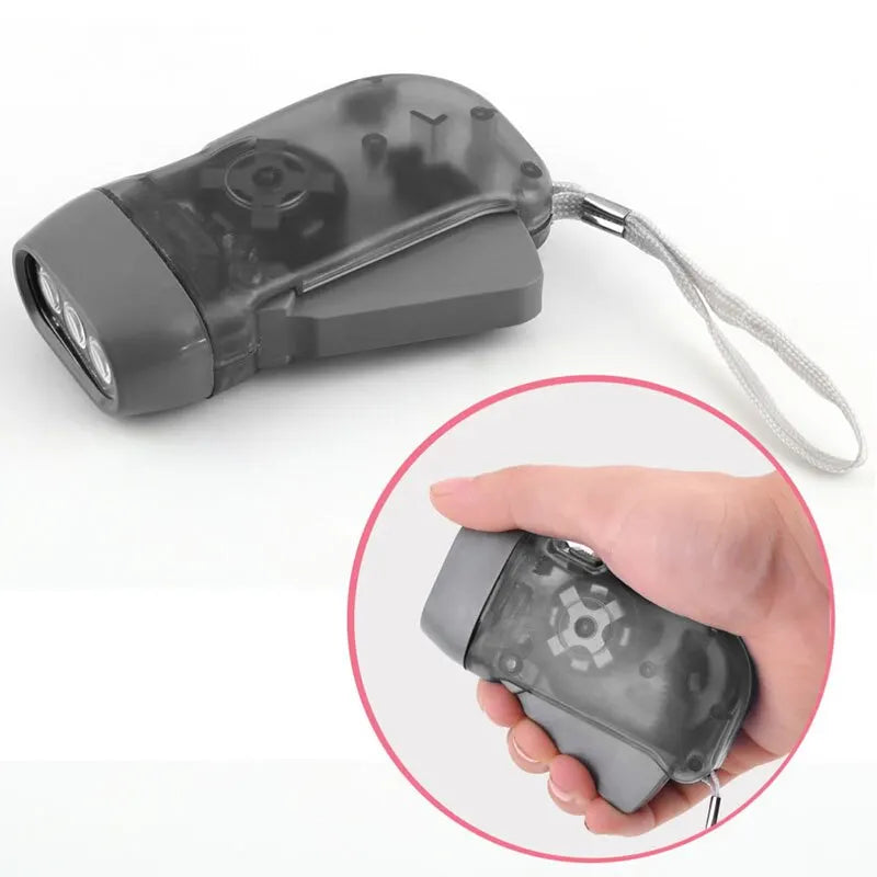 3 LED Hand Press Dynamo Flashlight – Wind-Up Emergency Flashlight for Camping, Outdoor and Home Use