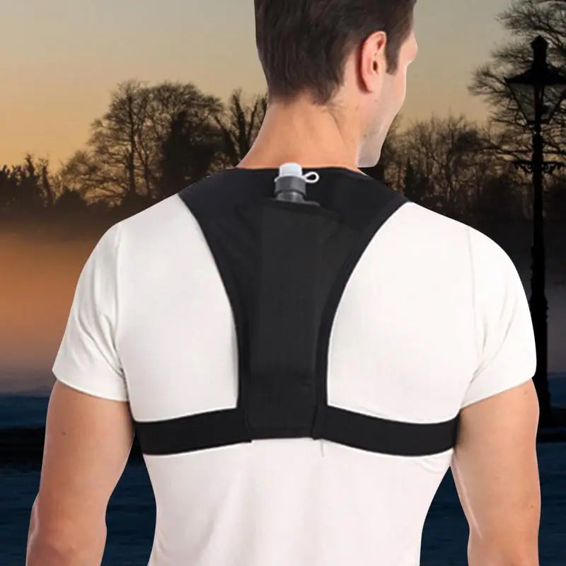 Reflective Running Vest met Mobiele Telefoonhouder, Rugzak voor Fietsen, Hardlopen en Sport, Veiligheidshesje met Reflecterende Strips en Verstelbare Tailleband