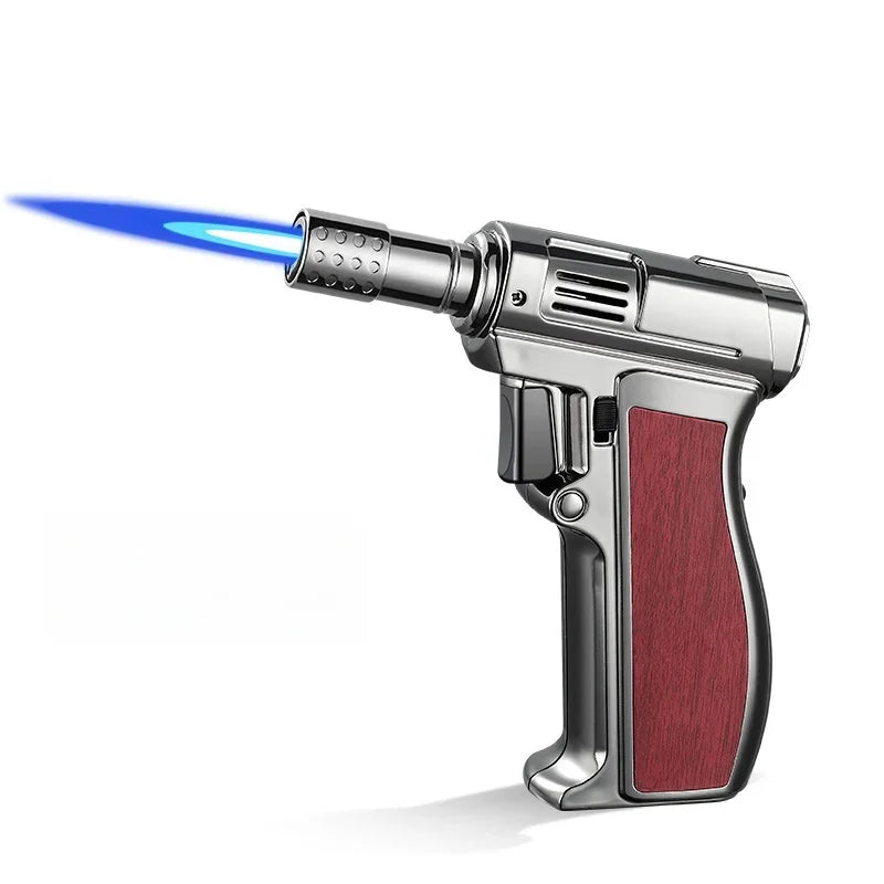 Metal Windproof Butane Turbo Lighter, Rectangular Hand Integrated Welding Gun, 360° High Temperature Igniter – Smoking Tools