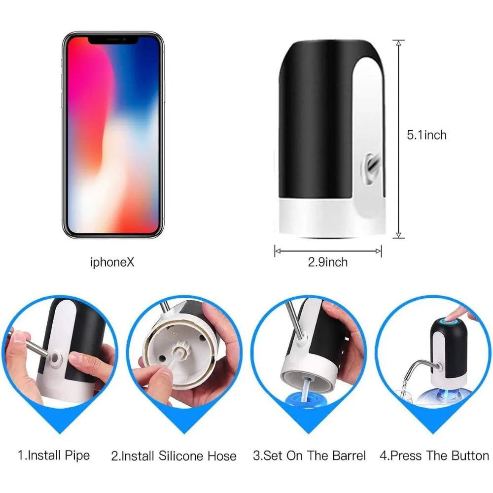 Automatische Waterpomp – USB Oplaadbare Elektrische Dispenser voor 5 Gallon Waterflessen