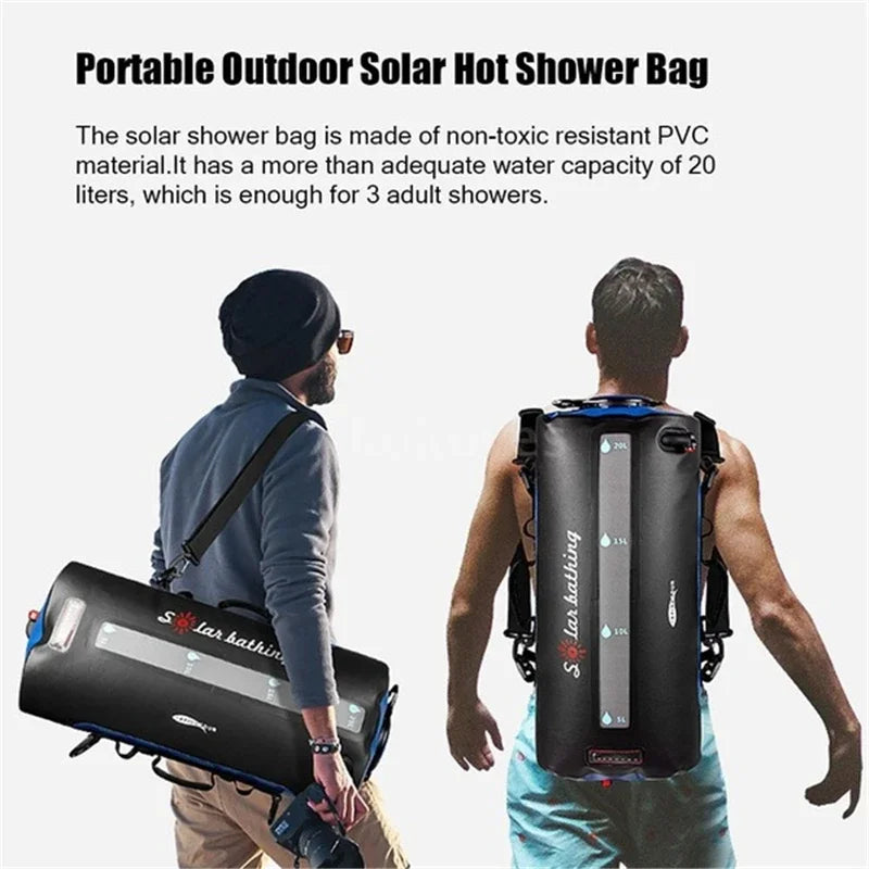 20L Solar Camping Douchezak – Draagbare Outdoor Douche met Afneembare Slang & Instelbare Douchekop
