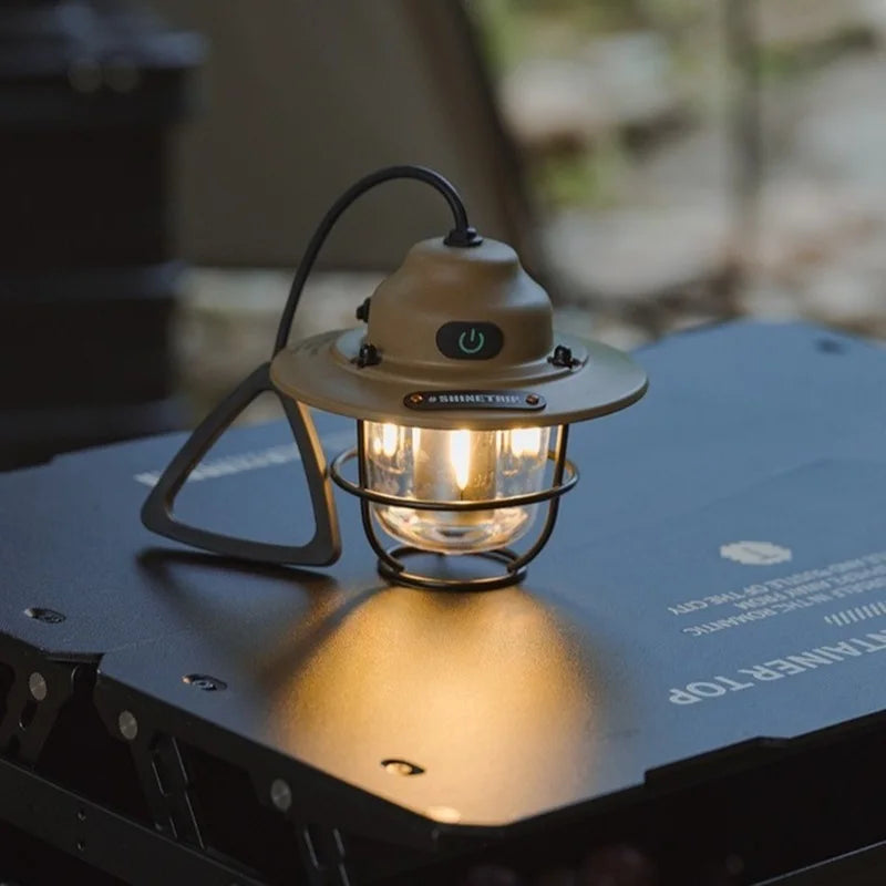Outdoor Retro Smalldroplight | USB Oplaadbare LED Camping Hanglamp voor Sfeer en Tentverlichting