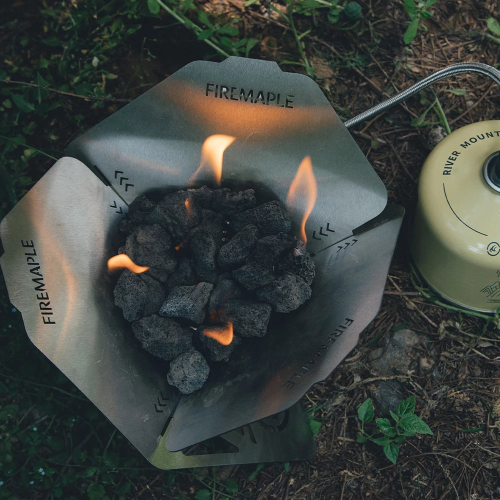 Antarcti Gas Vuurkorf – Windproof Outdoor Mini Heater – Draagbare & Opvouwbare RVS Firepit voor Kamperen (3753 BTU)