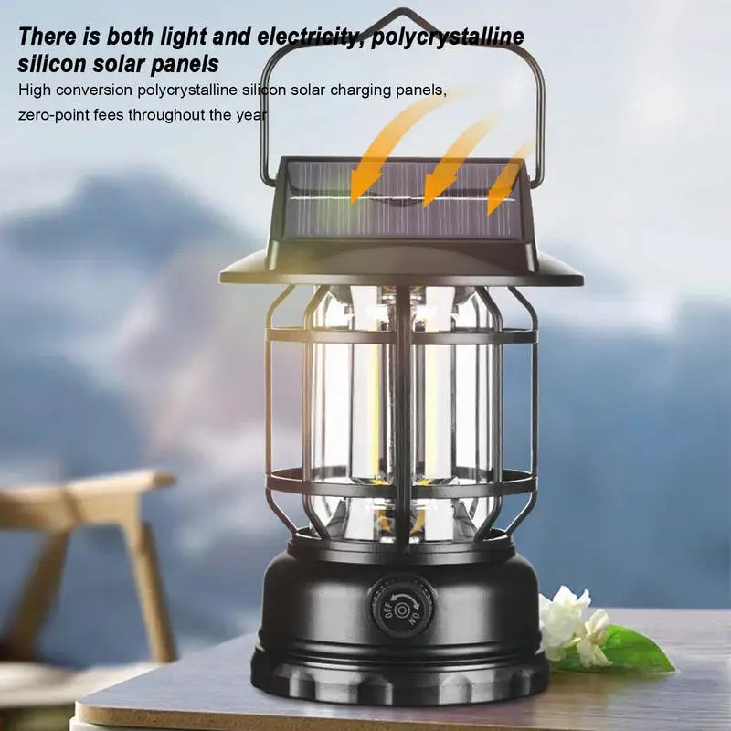 Draagbare Zonne-Campinglamp | Beweging Sensor | Oplaadbaar | Tent & Outdoor