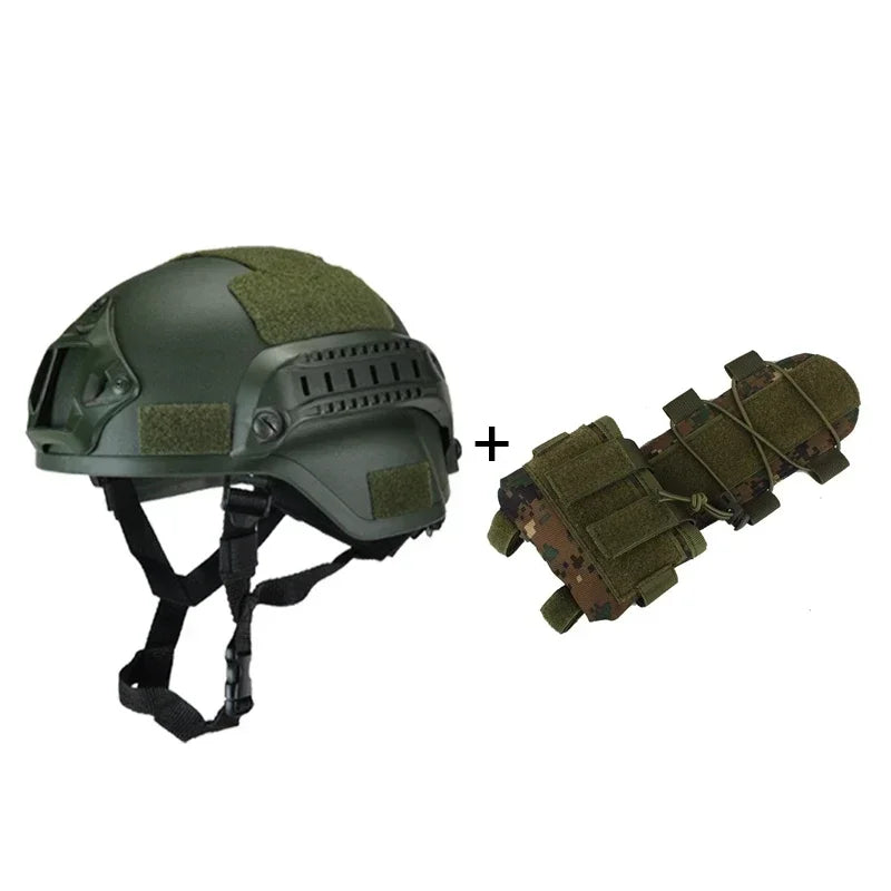 MICH2000 Airsoft MH Tactical Helm – Militärhelm mit Batterietasche für Airsoft, Jagd und Sicherheit