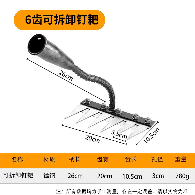 5/6/7/8 Tanden Carbon Staal Tuin Hand Hark – Tuin Weeding Tool voor Aardewerken, Dethatching en Luchtigheid van de Bodem