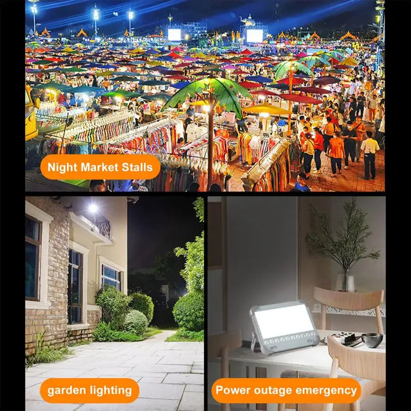 Handheld LED Floodlight | Waterdichte Zonne-energie Werklamp | 4 Verlichtingsmodi | Camping & Noodverlichting