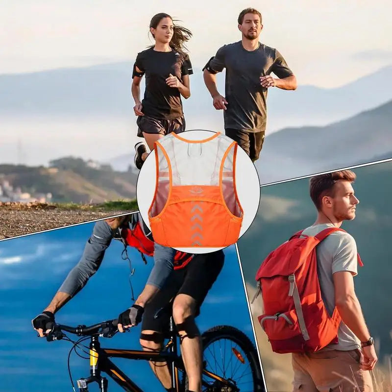 Hydration Running Vest, Reflecterend Rugzak voor Hardlopen, Fietsen en Hiken, Ademend Hydratatie Vest met Telefoonhouder en Waterdichte Stoffen