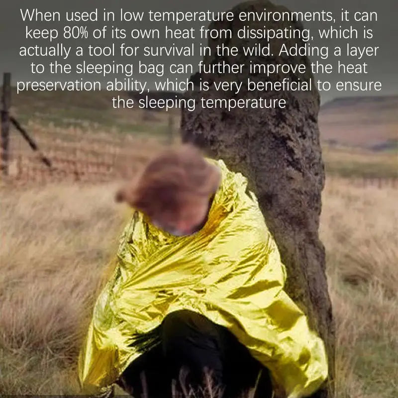 Polyester Film Survival Blanket, Waterdichte Nooddeken voor Camping, Hiking en Outdoor, Compact en Isolerend