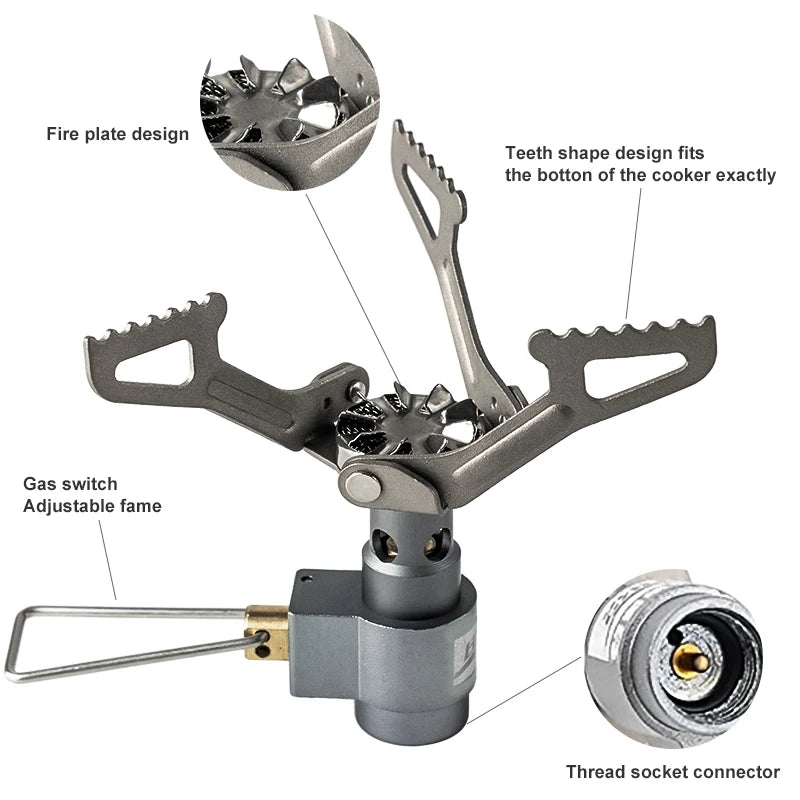 Mini Camping Gasfornuis | Ultralichte Titanium Kooktoestel voor Hiking en Picknick | BRS-3000T