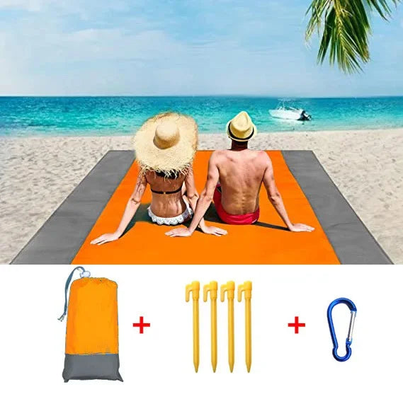 Oversized Beach Towel Mat, Sand-Free en Waterdichte Strandmat, Winddichte Picnic Deken met 4 Haringen voor Buiten en Kamperen