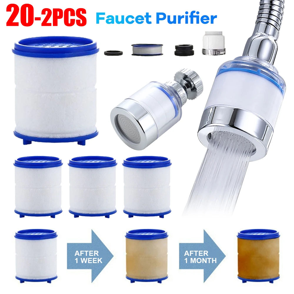 Faucet Water Filter - 360° Draaiend Waterfilter met PP Katoen voor Kranen in Keuken & Badkamer