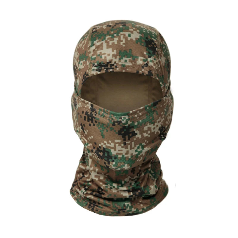 Camouflage Balaclava Hoed voor Fietsers & Jagers – Volledige Gezichtsmasker voor Buiten, Skiën, Motorhelm Binnenmuts