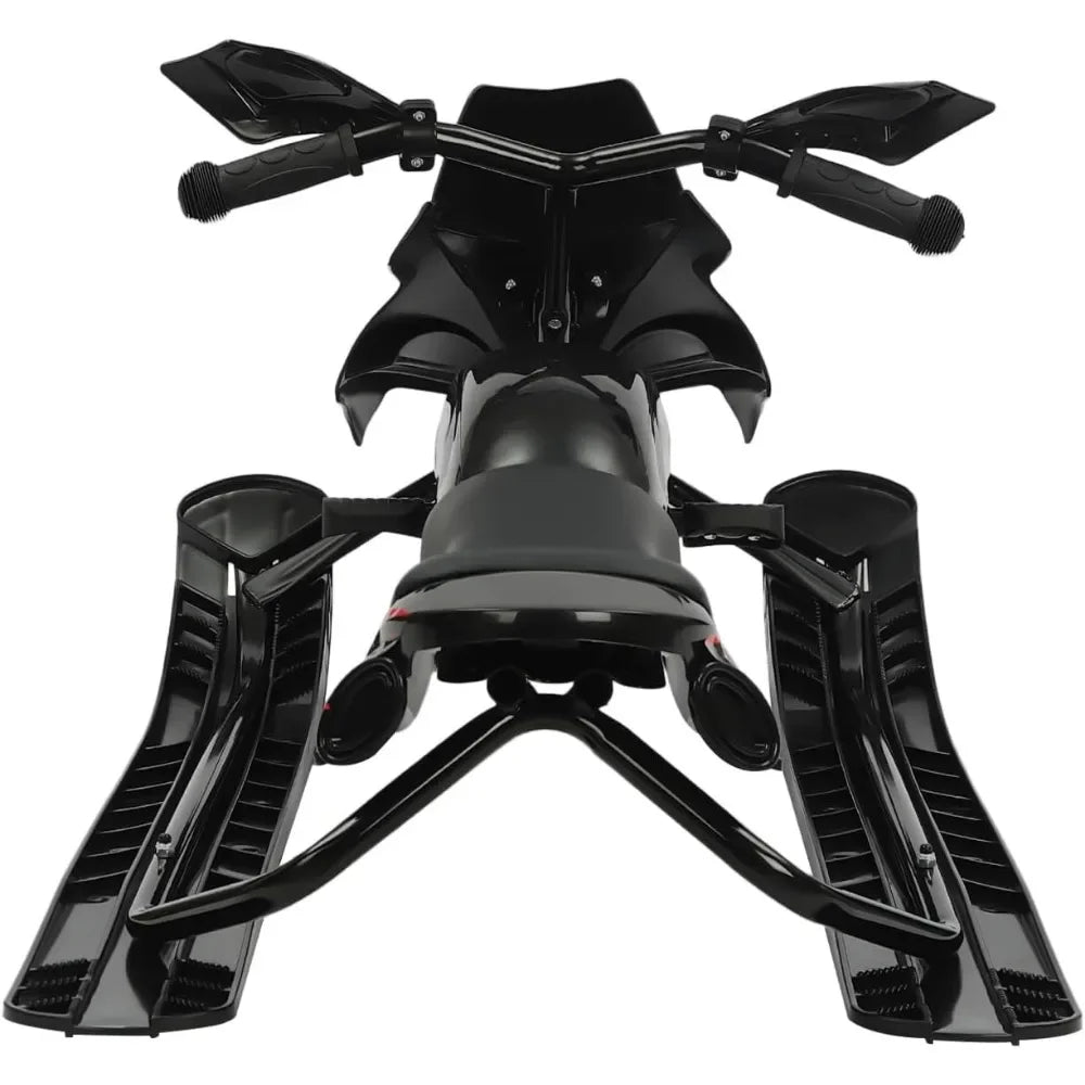 Steering Sled with Adjustable PU Cushion - Emergency Brake for Feet - Pull Rope & Comfortable Handles - Skiing for Kids 3+