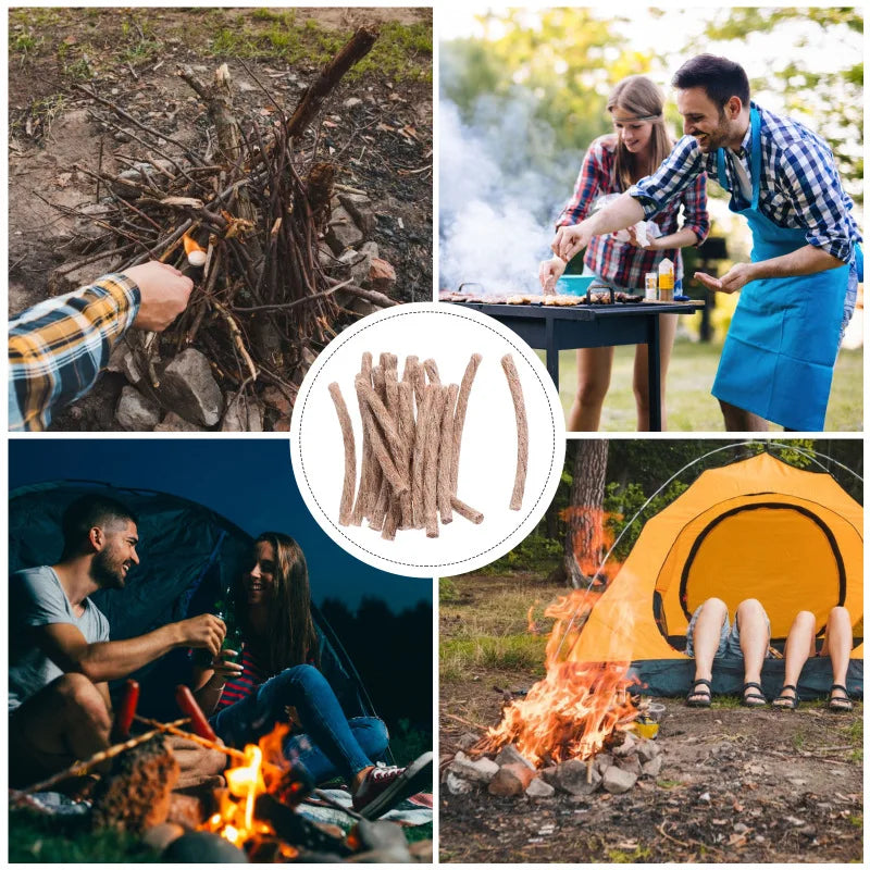 10 Stück Survivaldocht aus Hanfschnur – Feueranzünder für Outdoor-Camping und Survival