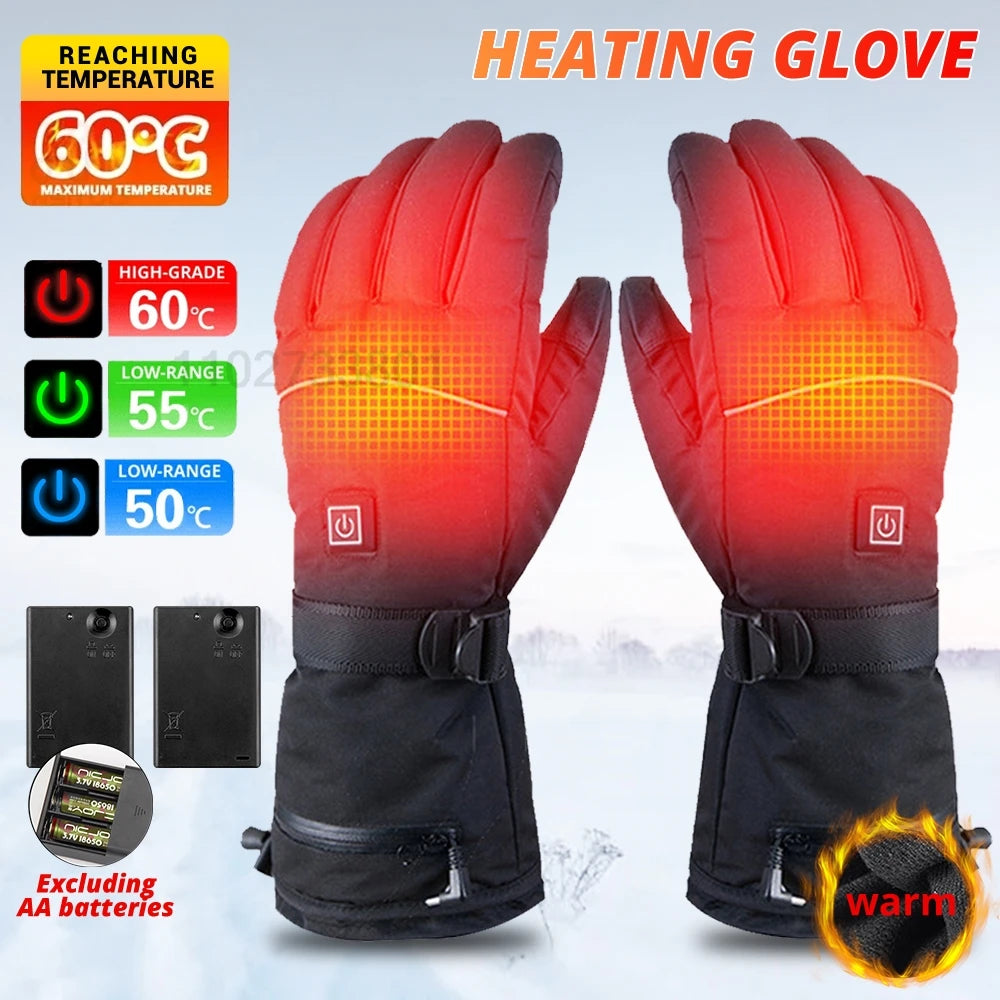 Beheizbare Motorradhandschuhe – wasserdichte Winterhandschuhe für Motorrad, Ski und Schneemobil mit Touchscreen und wiederaufladbarer Heizung