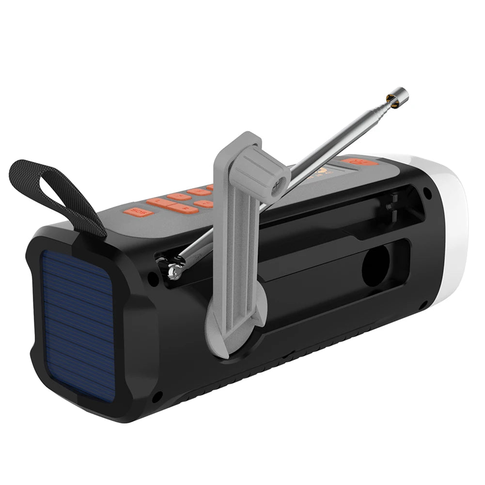 4500mAh Noodradio met Campinglantaarn & Bluetooth Speaker | USB-C / Zonne-energie / Hand Crank Oplaadbaar