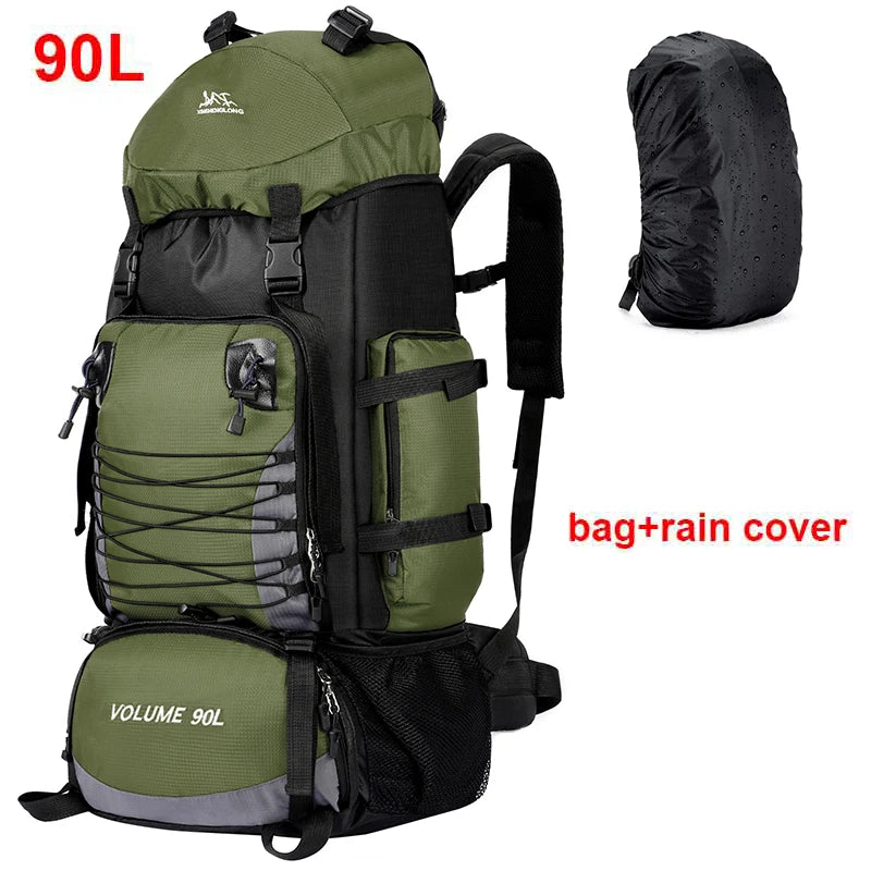 Grote 90L Outdoor Rugzak – Militaire Reistas voor Hiking, Kamperen & Bergbeklimmen | Nylon Rucksack voor Heren & Dames