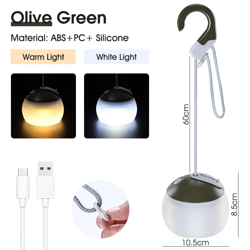 Camping Tent Hanging Light | USB Oplaadbare LED Lamp voor Outdoor Kamperen en Noodverlichting
