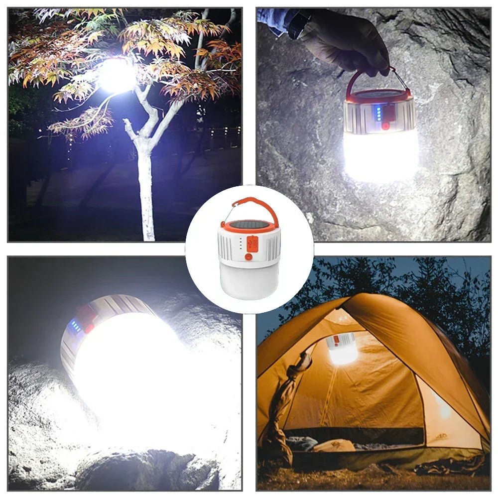 Energiezuinige LED Solar Oplaadbare Lamp – USB Campinglamp met 42 LED’s & Noodverlichting